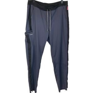 Grey's Anatomy Womens L Active Spandex Stretch Grey Color Block Taper Scrub Pant